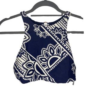 Aerie Navy and White Paisley Print Bikini Top